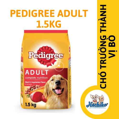 Thức ăn cho chó trưởng thành Pedigree vị bò và rau củ 1.5kg 