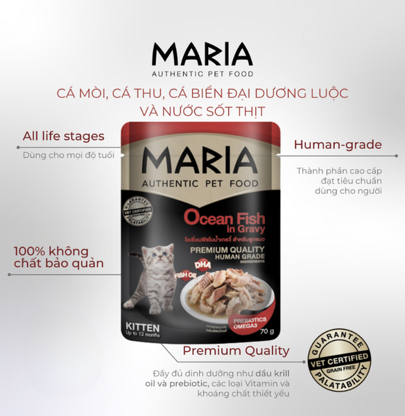 Pate xốt Maria cao cấp dành cho Mèo - 70gr