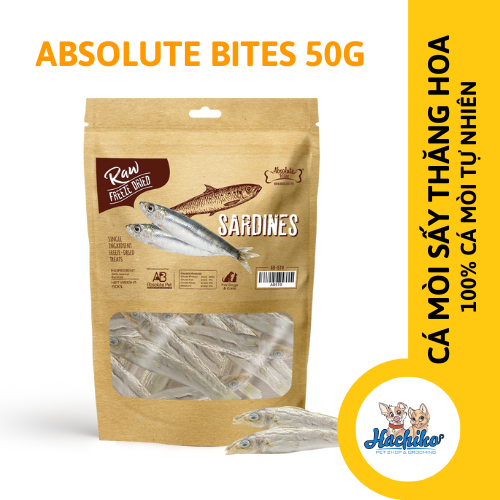 Absolute Bites Cá Mòi Tươi Sấy 50g dành cho thú cưng