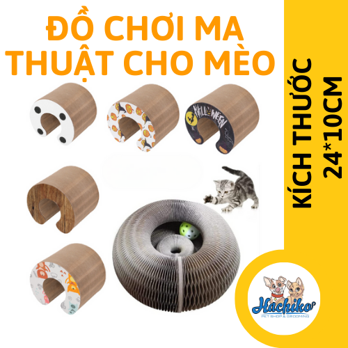 Đồ chơi cho mèo, bàn cào ma thuật xoay tròn thay đổi hình dạng cho mèo chơi 24*10cm