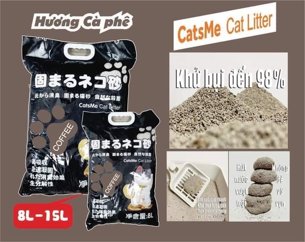 Cát vệ sinh cho Mèo CatsMe 8l/ 15l khử mùi vón cục hiệu quả