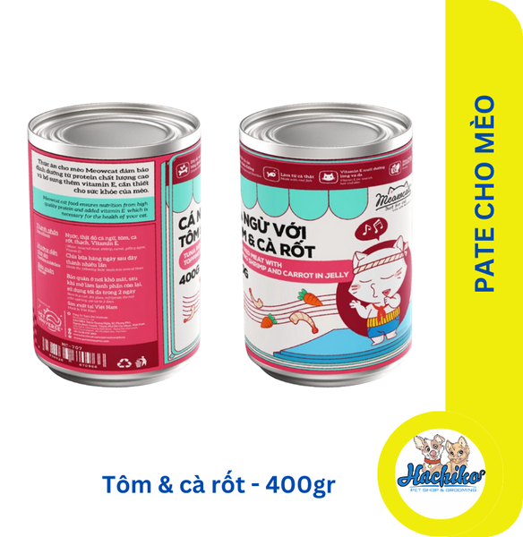 Pate cho mèo Meowcat Mix Topping 7 vị thơm ngon dinh dưỡng - Lon 400gr