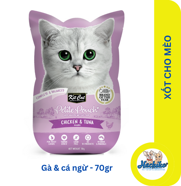 Xốt pate cho mèo Kit Cat Petite Pouch nhiều vị - 70gr