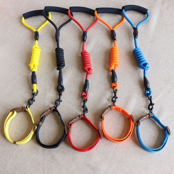 Dây dắt kèm vòng cổ đơn sắc tay cầm xốp - 0,8cm