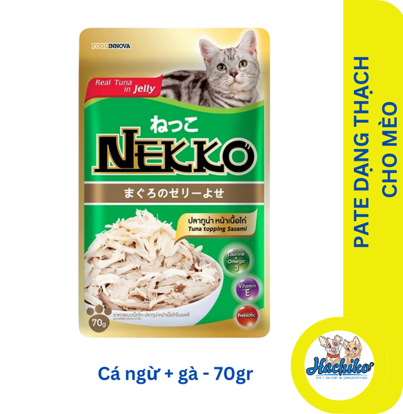 Pate Nekko cho mèo dạng sốt và thạch đủ vị - Gói 70gr