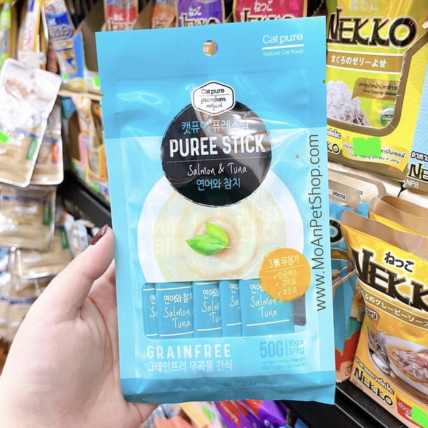Súp thưởng PUREE STICK Cho Mèo 5 thanh/gói (50g) - Thương Hiệu Cat Pure (Hàn Quốc)