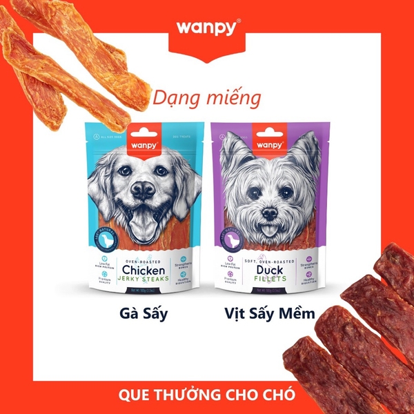 Snack thưởng cho chó Dog Treats nhiều vị WANPY - 100gr