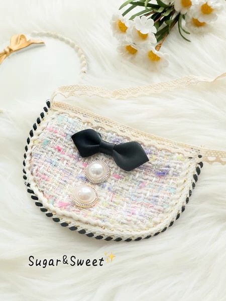 Spet yếm cổ tròn vải dạ cute