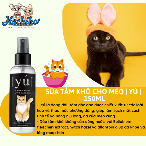 Sữa tắm khô cho Mèo | Yú | 150ml