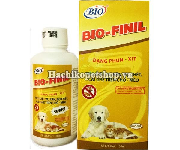 Bio Finil 100ml - Chai xịt hỗ trợ giải quyết vấn đề ve, rận, bọ chét trên chó, mèo