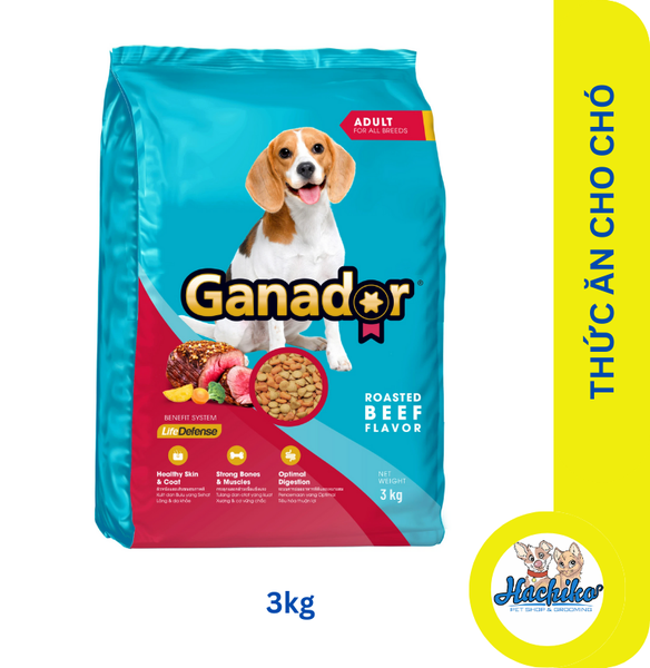 Thức ăn hạt cho chó Ganador Adult Roasted Beef Flavor - Vị bò nướng 3kg