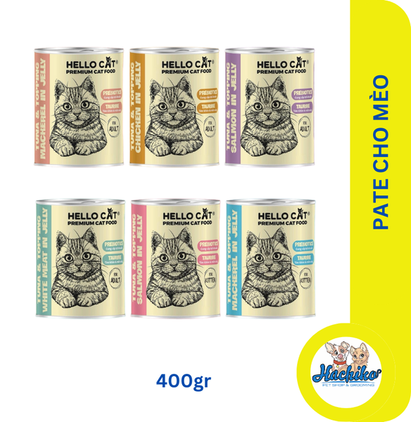 Pate thạch cá ngừ topping cho mèo Hello Cat - 400gr