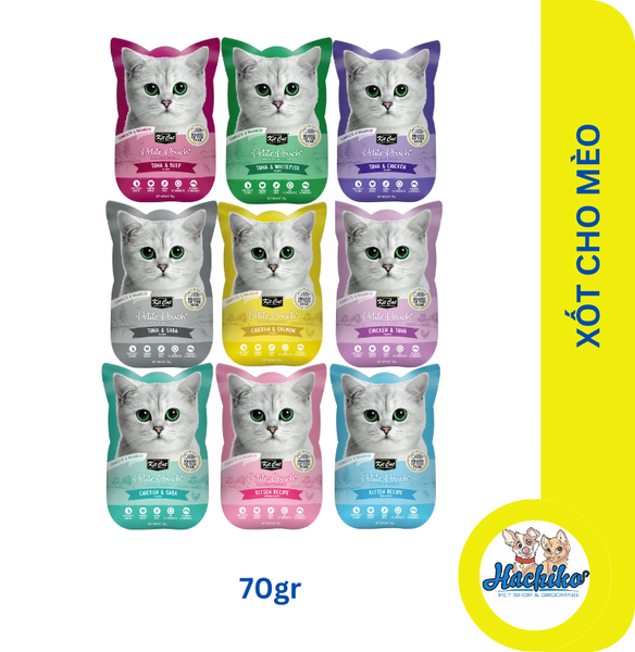 Xốt pate cho mèo Kit Cat Petite Pouch nhiều vị - 70gr