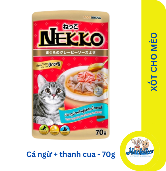 Pate Nekko cho mèo dạng sốt và thạch đủ vị - Gói 70gr