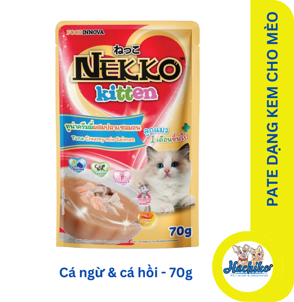 Pate Nekko kitten cho mèo con dạng xốt, thạch, kem đủ vị - Gói 70gr