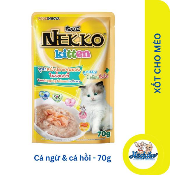 Pate Nekko kitten cho mèo con dạng xốt, thạch, kem đủ vị - Gói 70gr