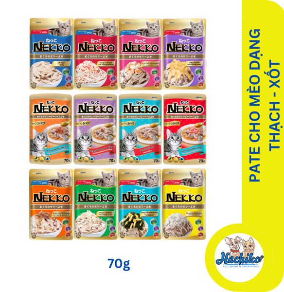 Pate Nekko cho mèo dạng sốt và thạch đủ vị - Gói 70gr