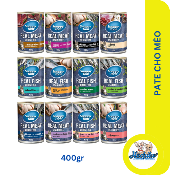 Pate mèo lớn Snappy Tom dinh dưỡng cho mèo - Lon 400gr