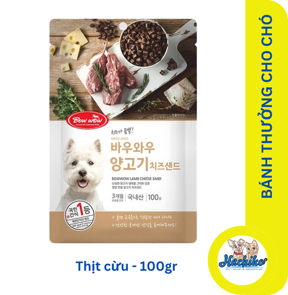 Bánh thưởng cho chó Bowwow - Pho mai & thịt cừu 100gr