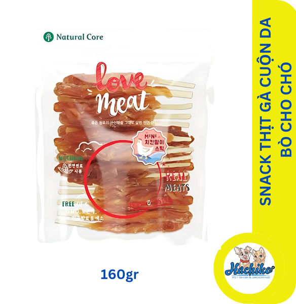 Snack thịt gà cuộn da bò cho chó Natural Core - 160gr