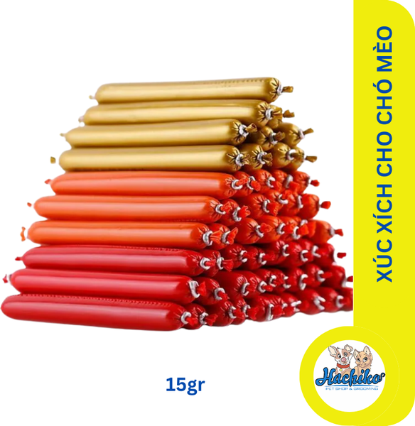 Xúc xích ăn vặt chó mèo  - Vị gà ,bò,vịt 15gr