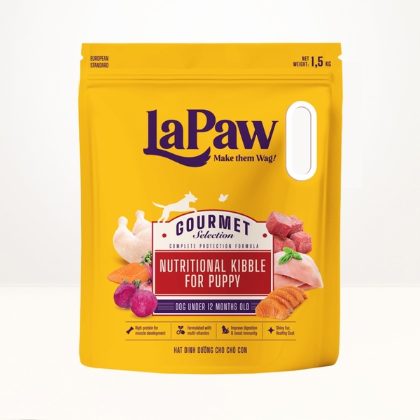 Thức ăn hạt cho Chó con laPaw Gourmet - 1.5kg