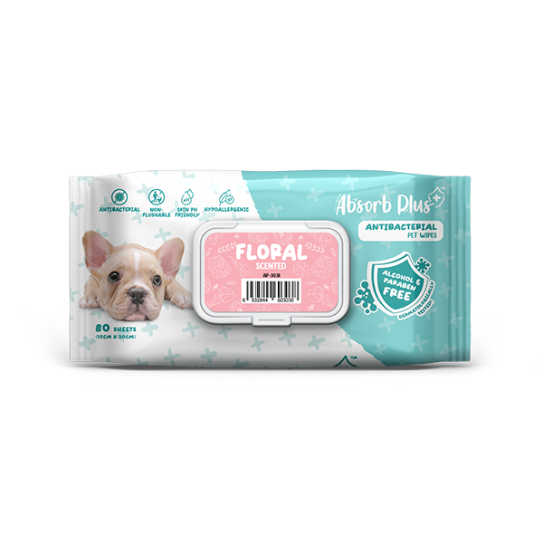 Khăn ướt kháng khuẩn chó hương hoa - hồng - Antibac PetWipe