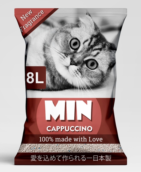 Cát mèo đất sét MIN, Cát vệ sinh cho mèo khử mùi, vón cục xuất xứ Nhật Bản túi 8L