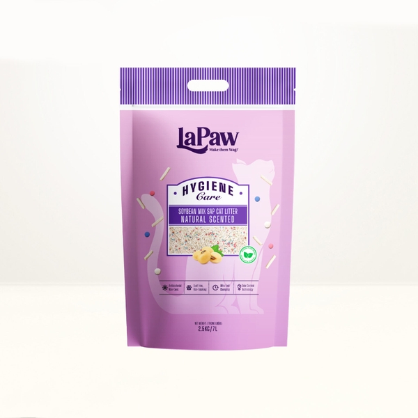 Cát mèo đậu nành mix hạt SAP cao cấp Lapaw Tofu - 7 lít