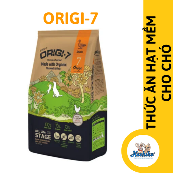 Thức ăn cho chó hạt mềm vị ORIGI-7 Duck 2kg(bò,hồi,cừu,vịt)