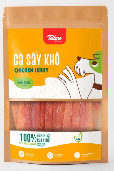 Gà sấy khô Tellme 60g đồ ăn vặt cho chó