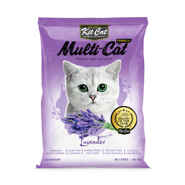 Cát mèo đất sét vón cục KitCat Multi-Cat - 30 lít 20kg
