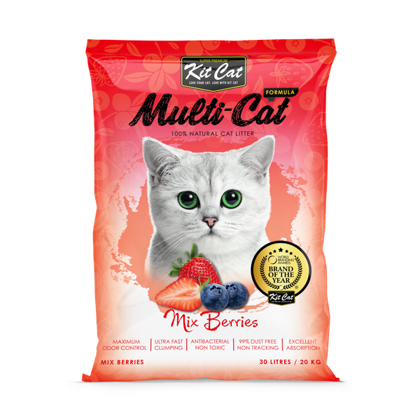 Cát mèo đất sét vón cục KitCat Multi-Cat - 30 lít 20kg
