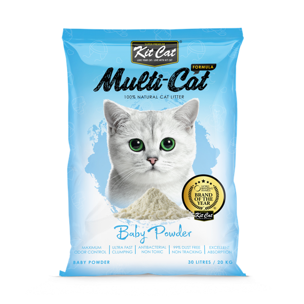 Cát mèo đất sét vón cục KitCat Multi-Cat - 30 lít 20kg