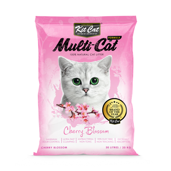 Cát mèo đất sét vón cục KitCat Multi-Cat - 30 lít 20kg
