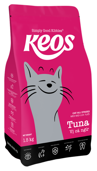 Keos cat seafood 1.5kg (thung 9kg 6 gói) thức ăn mèo mọi lứa tuổi