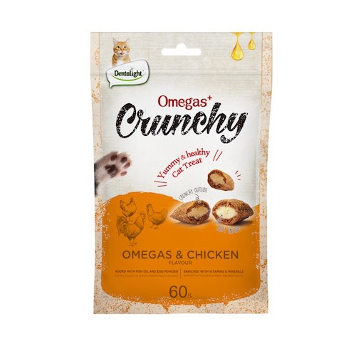Bánh thưởng cho mèo Dentalight Omegas+ Crunchy - 60gr