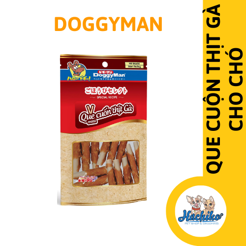 Que cuộn thịt gà 20 thanh mini Doggyman cho chó