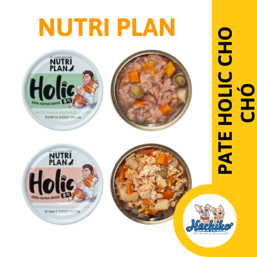 Pate chó Holic cá ngừ trắng rau củ và Vị thịt gà rau củ 85gr