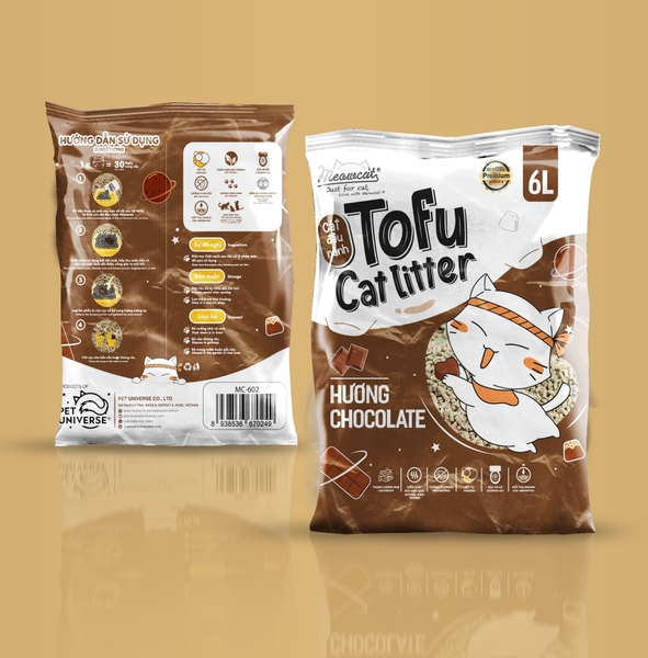 Cát mèo đậu nành Meowcat Tofu Cat Litter - 6 lít (đào, sữa, trà xanh, socola)