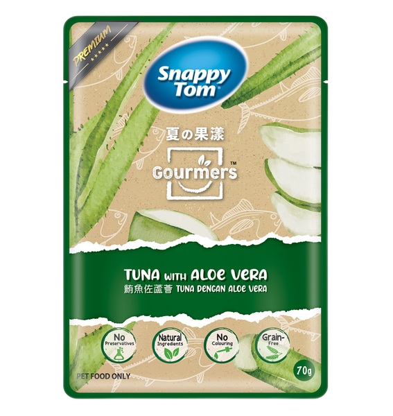 Xốt mèo Snappy Tom tuna with aloe vera 70gr - vị cá ngừ nha đam
