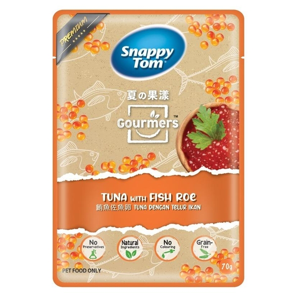 Xốt mèo Snappy Tom tuna with fish roe 70gr - vị cá ngừ trứng cá