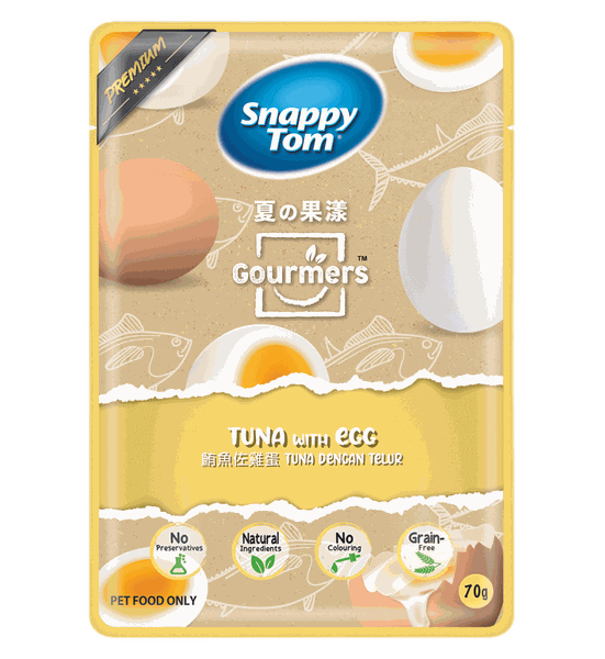Xốt mèo Snappy Tom tuna with eggs 70gr - vị cá ngừ trứng