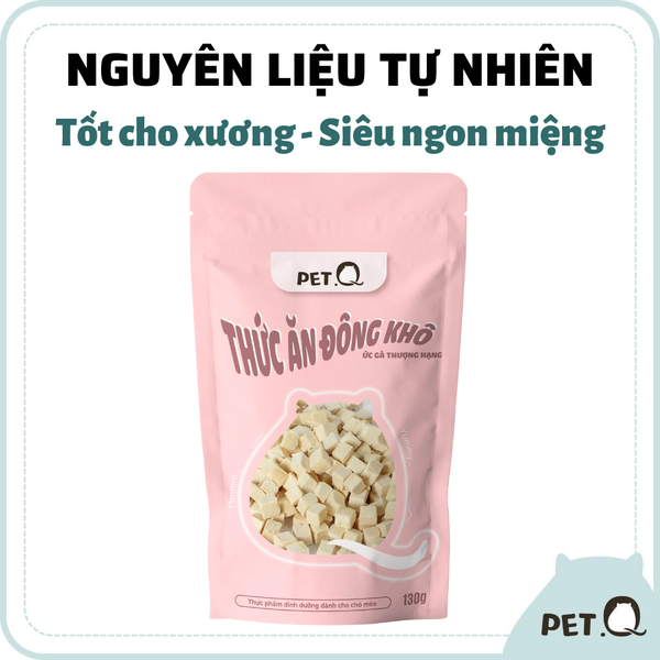 Thức ăn đông khô cho thú cưng PetQ 3 vị dành cho Mèo 130gr