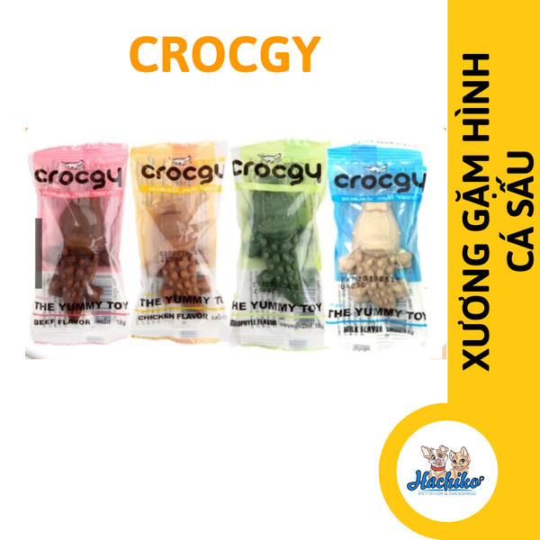 Xương gặm hình cá sấu Crocgy 18gr (rau,sữa,gà,bò)