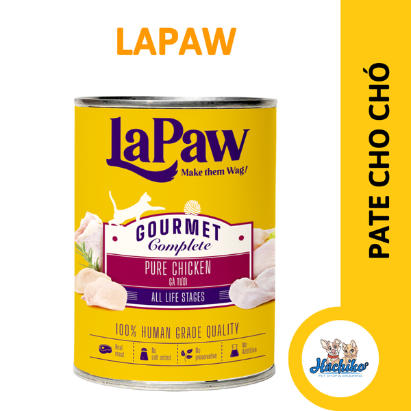 Pate cho Chó laPaw Gourmet cao cấp dạng nhuyễn hộp 375g