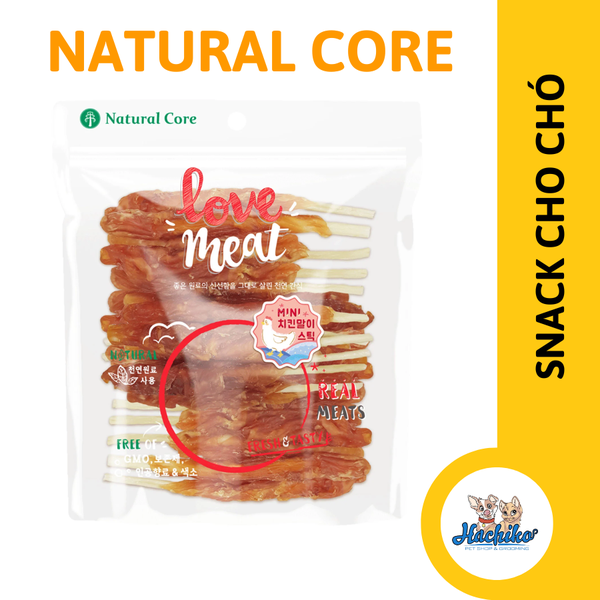 Snack cho chó thịt cuộn da bò Natural Core - 160g
