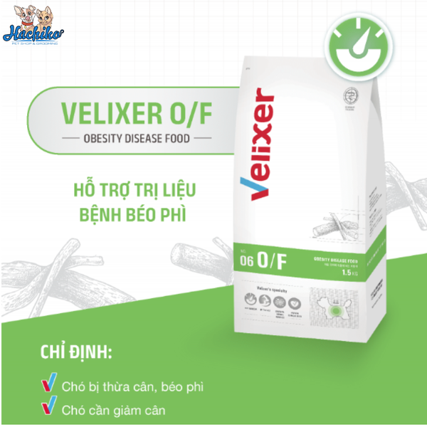 Velixer O/F Obesity thức ăn Chó trị liệu béo phì 1.5kg