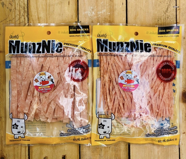 Snack sợi thanh cua/ cá hồi/ cá tuyết cho chó mèo MunzNie - 80gr