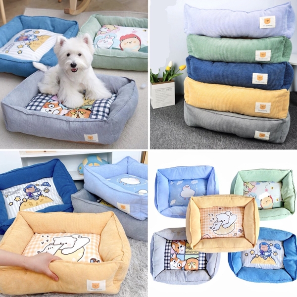 Spet Nệm chữ nhật Lớn đơn sắc họa tiết thú cưng 50*60